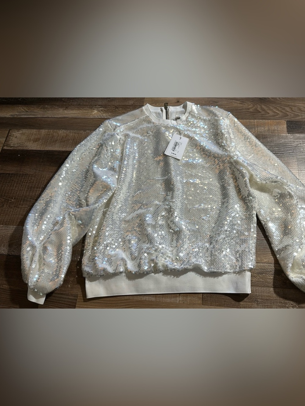 Ted Baker White Sequin Long Sleeve Pullover
